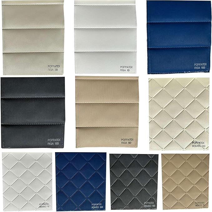 Tessuto Ecopelle Nautica Tappezzeria Alta Qualità "POPPATEX" - Colore ROMBO BLU ROYAL 160 - Morbida e Resistente - Vendita al Metro - H.140