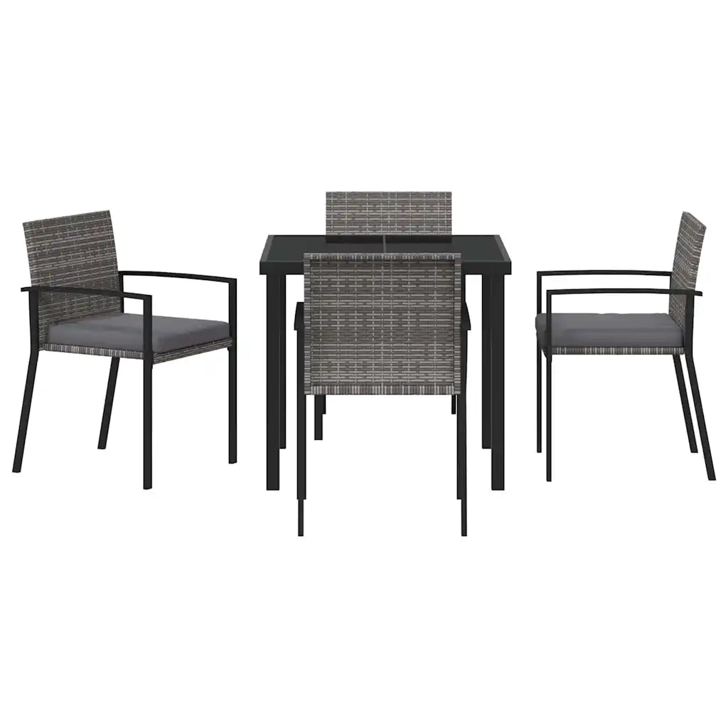 Set da Pranzo per Giardino 5 pcs Grigio