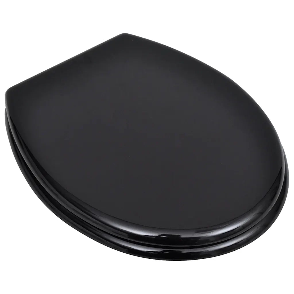 Sedile WC in MDF con Coperchio Design Semplice Nero CFW5471683