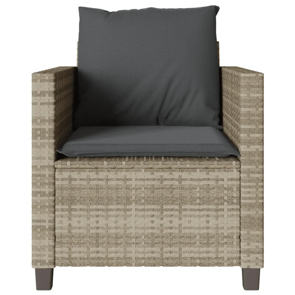 vidaXL Set da Bistrò 3 pz con Cuscini Grigio Chiaro in Polyrattan