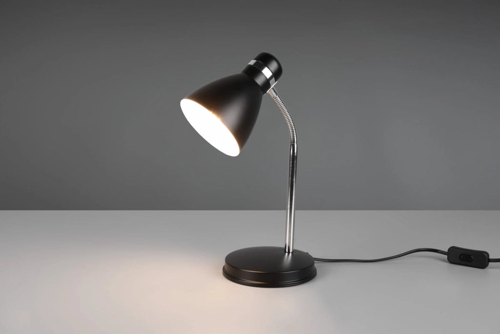 Lampada da scrivania RL Harvey nera metallo orientabile E27