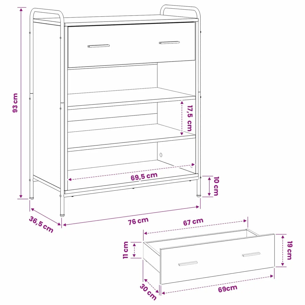 Mobile per scarpe 76 x 36,5 x 93 cm Legno ingegnerizzato 8013996
