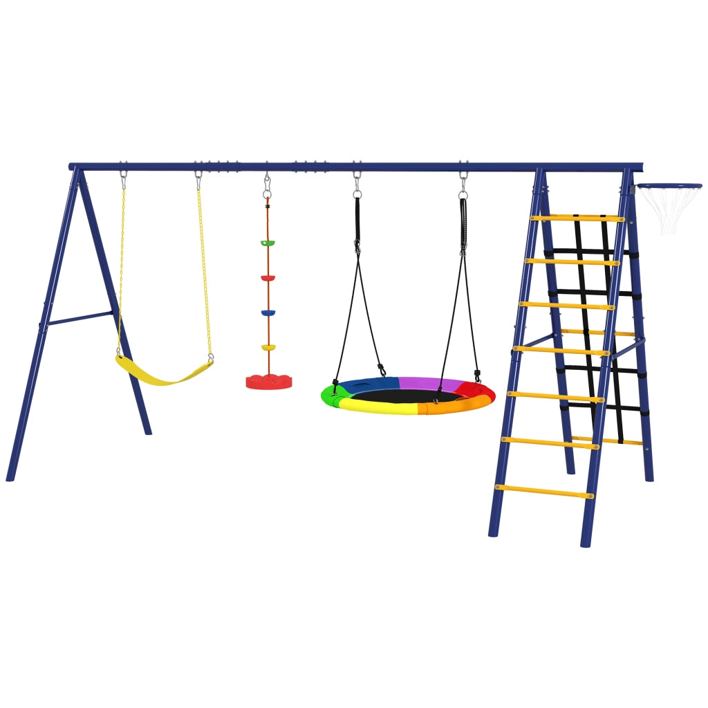 Set Gioco Giardino Portico Altalena 6 in 1 ¨C Zephmum ¨C Multicolore