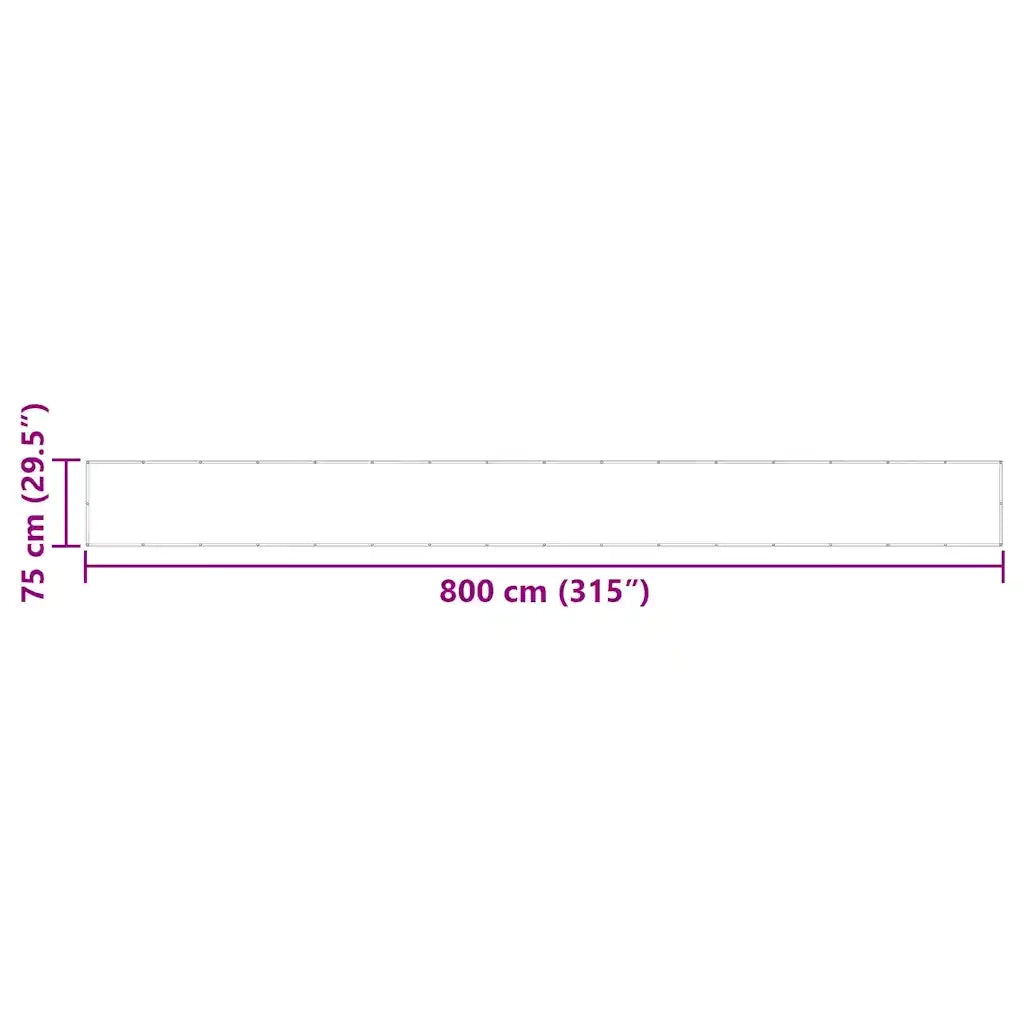 Paravento per Balcone Striscia Gialla e Bianca 75x800 cm CFW2751082