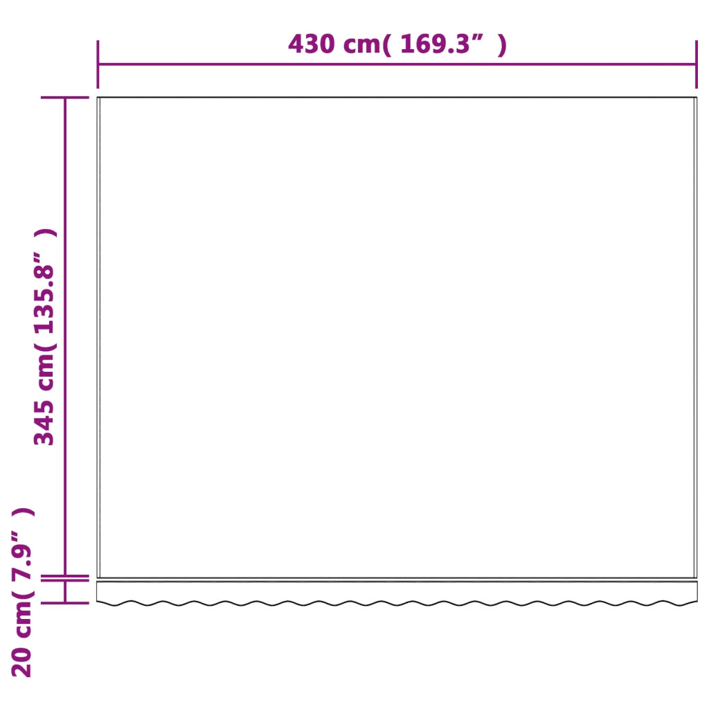Tessuto di Ricambio per Tenda Strisce Multicolore 4,5x3,5 m 367739