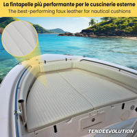 Finta Pelle Trapuntata Bianca - Resistente, Ideale per Nautica Interno e Esterno - Vendita al Mezzo Metro