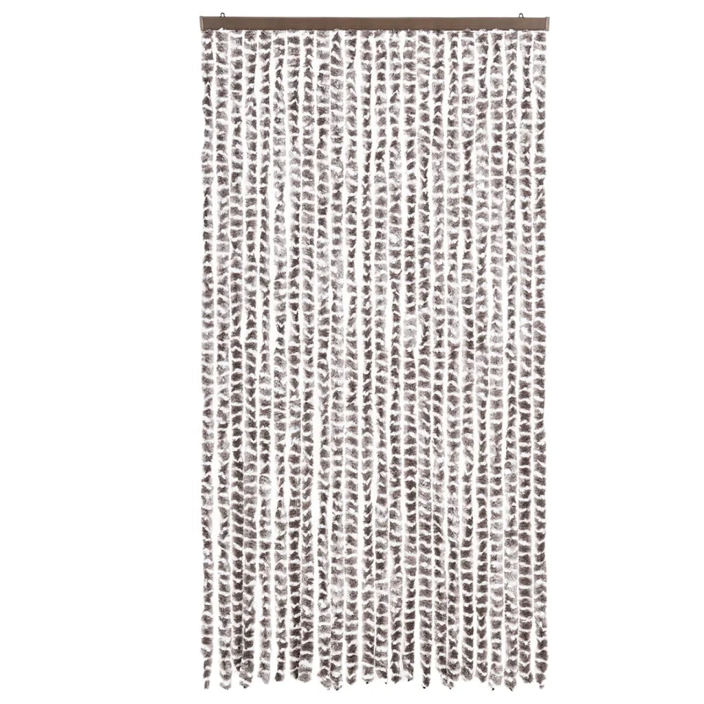 Tenda Antimosche Tortora e Bianca 100x230 cm in Ciniglia CFW7200402