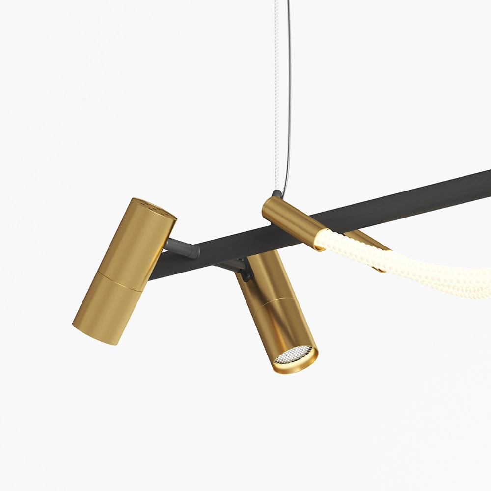 Maytoni Lampadario moderno Tau 1 luce LED integrato nero alluminio