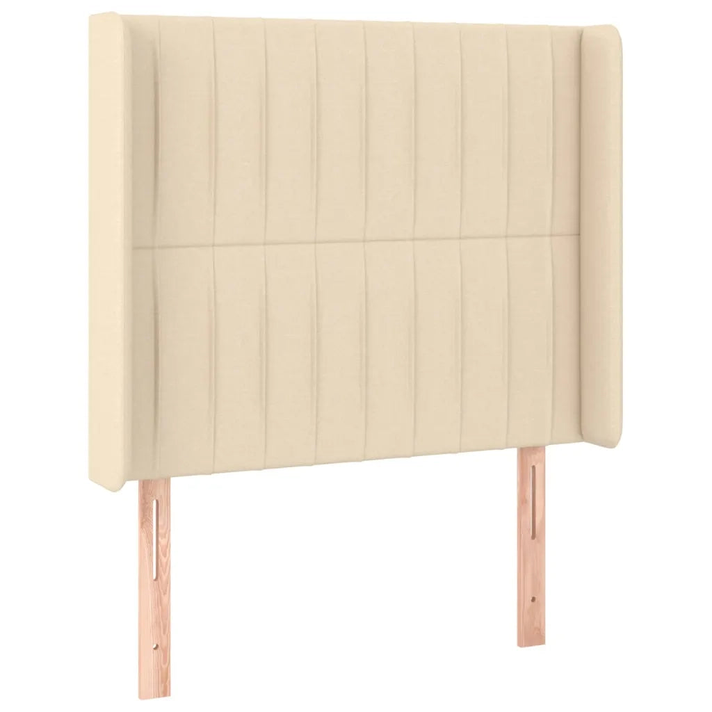 Testiera ad Orecchio Crema 93x16x118/128 cm in Tessuto 3119805