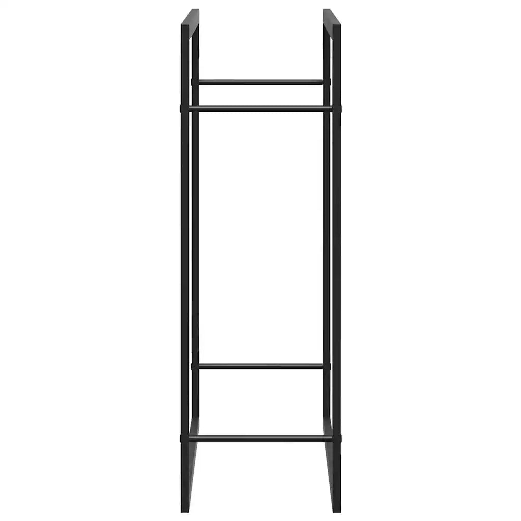 Portalegna-Scaffale per Legna Nero Opaco 80x28x86 cm in Acciaio