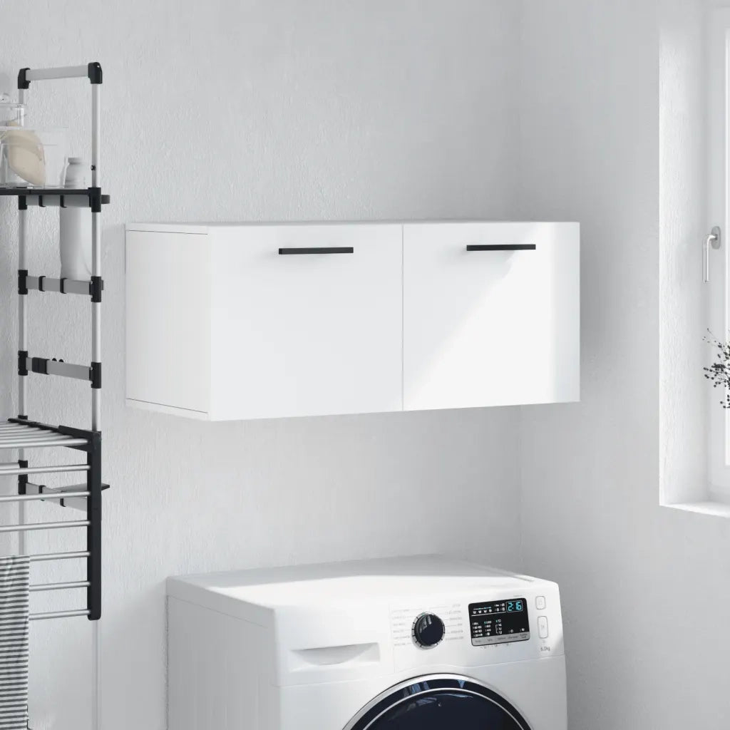 Armadietto a Muro | Mobile a Parete Bianco 80x36,5x35 cm in Legno Multistrato