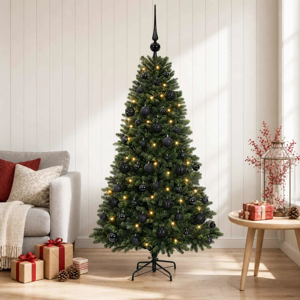 Albero di Natale Artificiale con Palline 150 cm 150 LED 3465596