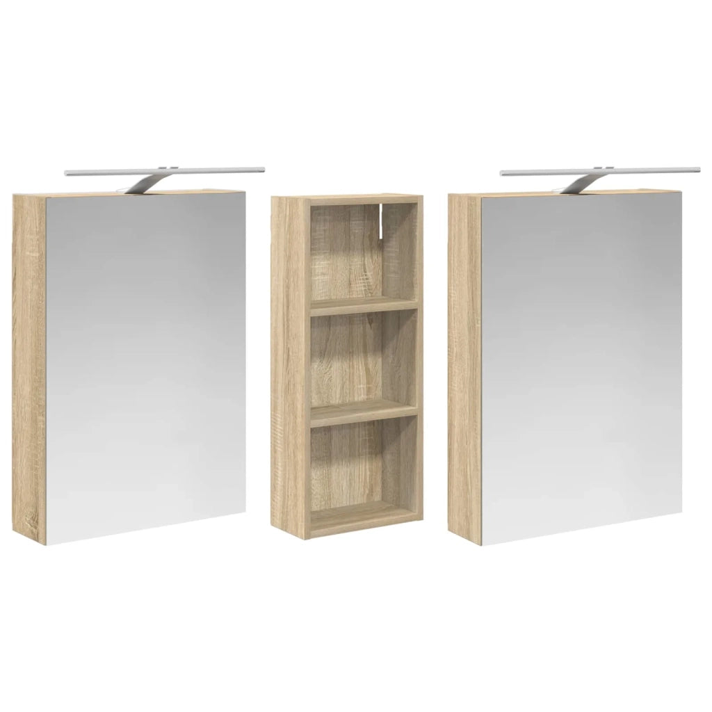 Set di Armadi da Bagno con lo scaffale 3 pcs 130 x 14,5 x 70 cm 3403770
