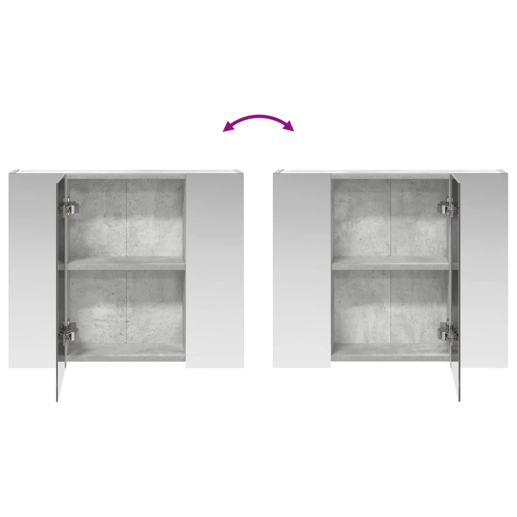 Mobiletto per specchio da bagno Grigio cemento
