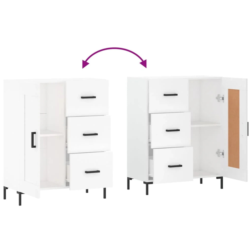 Buffet credenza cassettiera armadio mobile contenitore organizer per cucina soggiorno salotto 69,5 x 34 x 90 cm legno ingegnerizzato bianco 02_0030437