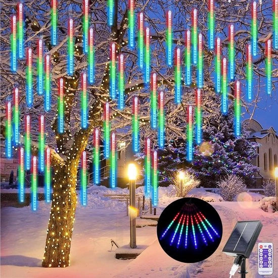 Decorazione di Natale con Pioggia di Meteore e Nevischio 240 Led 10 Tubi 30 Cm Impermeabile per Albero di Natale Decorazione di Matrimonio