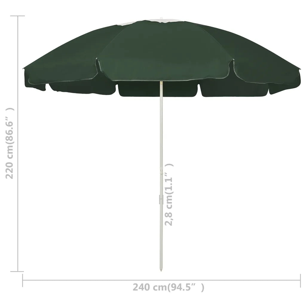 Ombrellone da Spiaggia Verde 240 cm