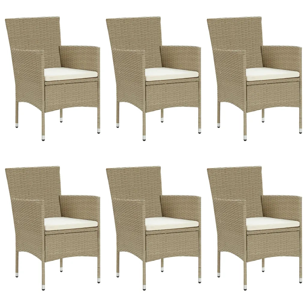 Set Mobili da Pranzo per Giardino 7 pz in Polyrattan Beige 3070753