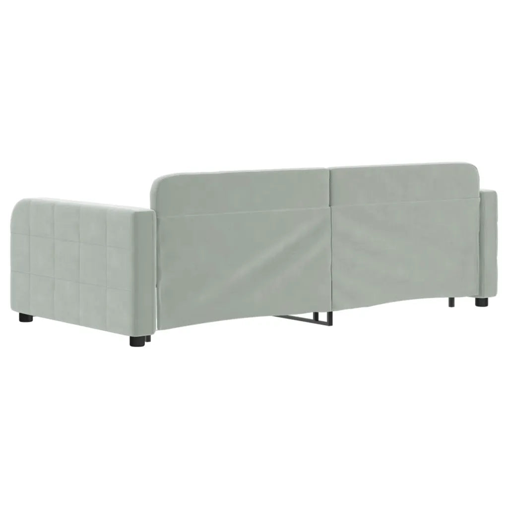 Divano Letto con Letto Estraibile Grigio Chiaro 90x190 Velluto