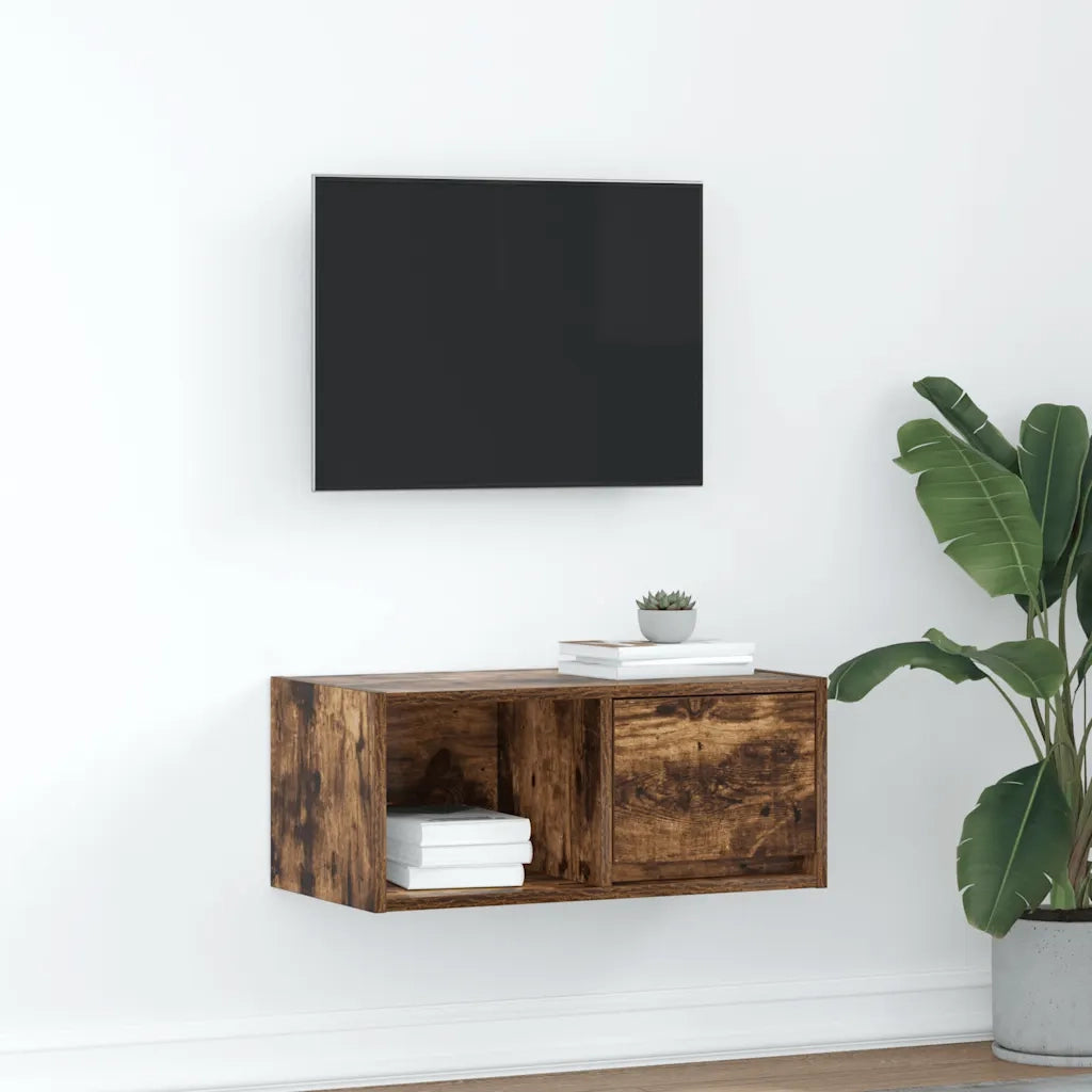 Mobile Porta TV-Mobile per TV-Credenza TV Rovere Fumo 60x31x25,5 cm in Legno Multistrato 993244