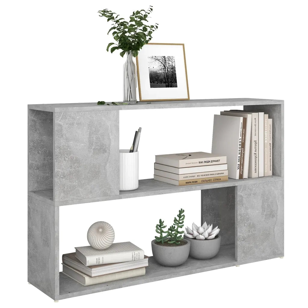 Libreria-Scaffale per Libri-Mobile di Stoccaggio Grigio Cemento 100x24x63 cm in Truciolato