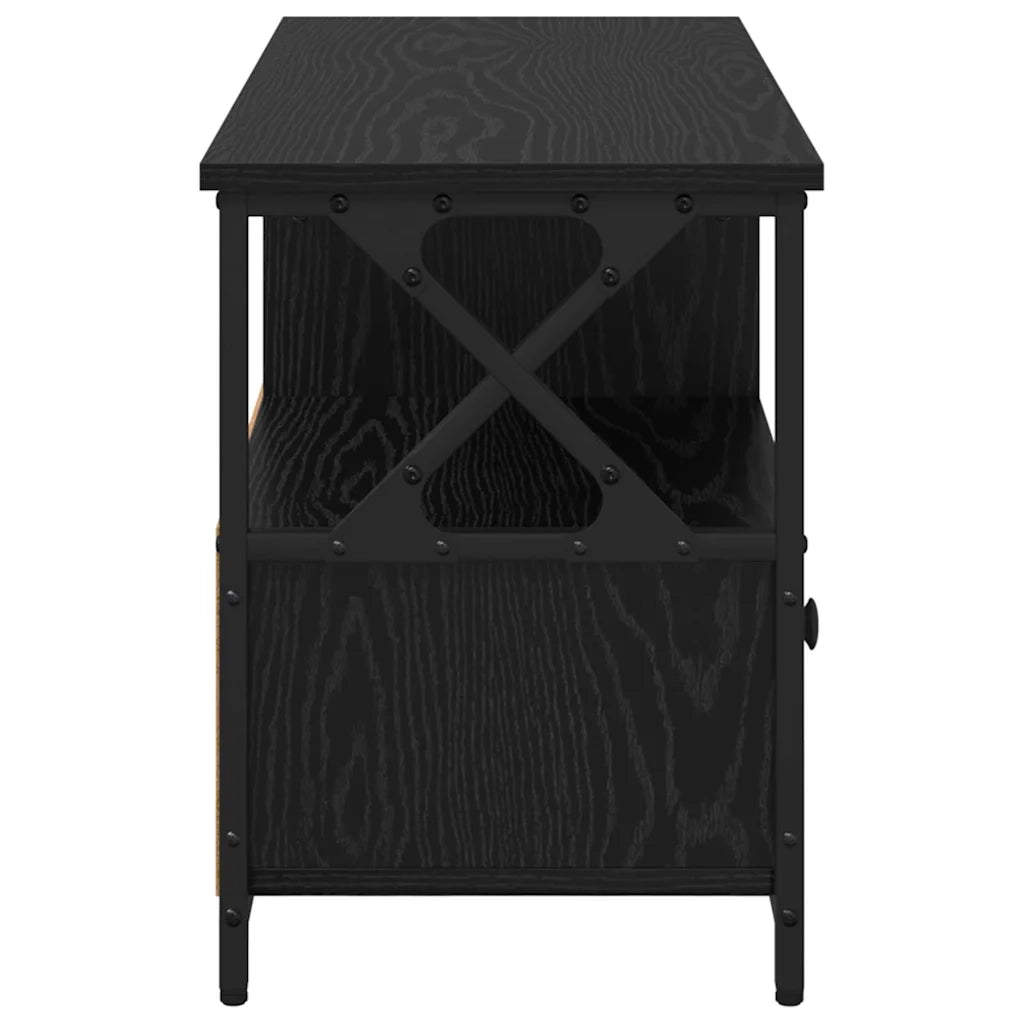 Mobile TV con cassetto-Credenza TV-Console TV Rovere Nero 90 x 33 x 45 cm