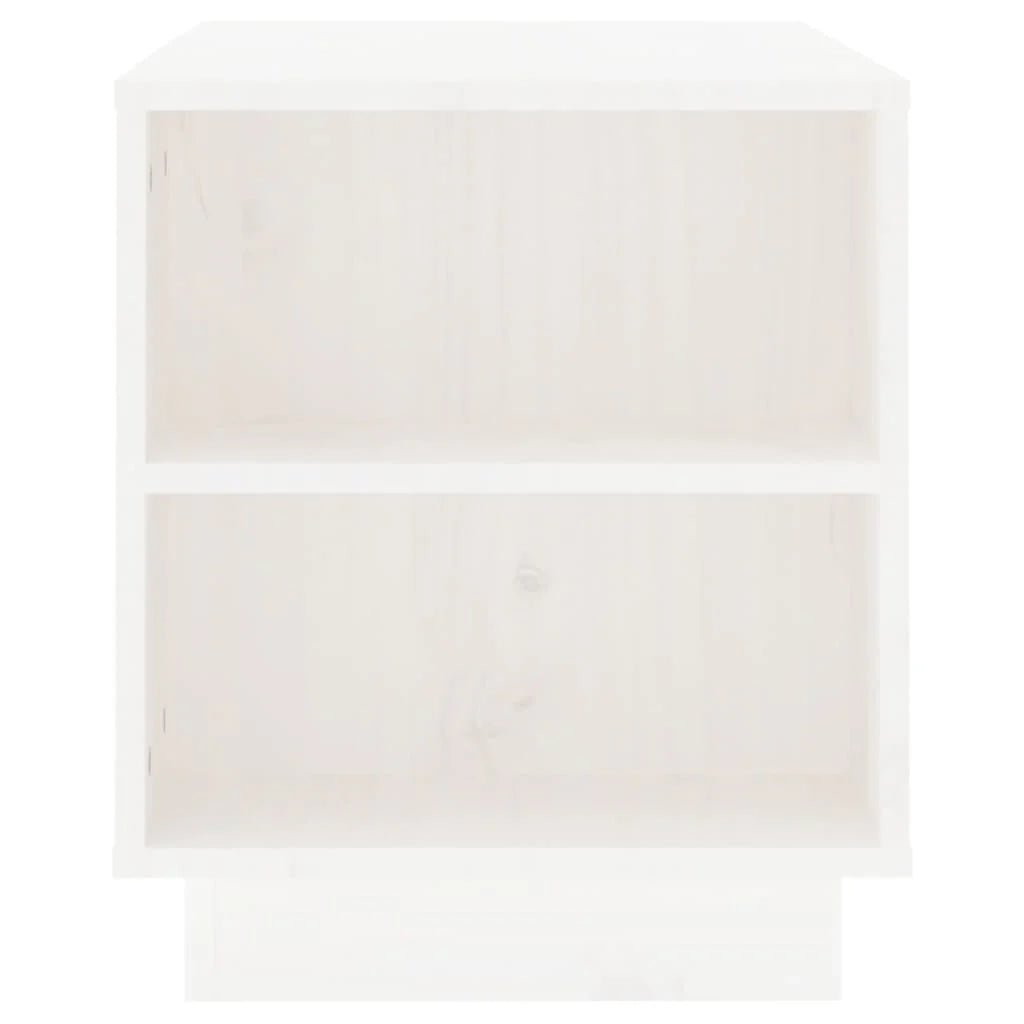 Mobile TV multimediale mensola per TV credenza per TV sala da pranzo soggiorno camera da letto 110 x 35 x 40,5 cm legno di pino massiccio bianco 02_0025756