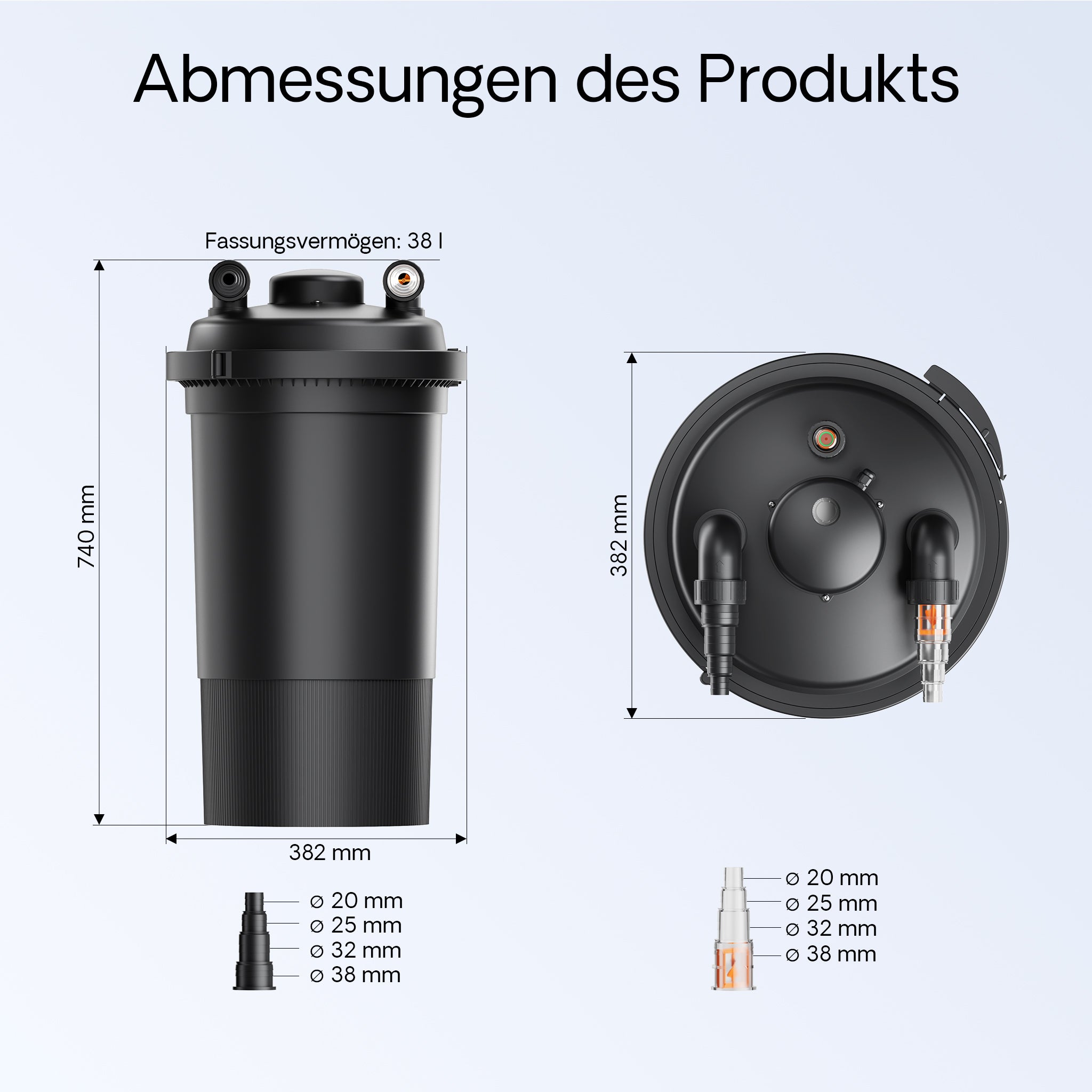 CPF-500 Filtro a pressione con UVC 18 W e chiarificatore per laghetti fino a 30.000l d’acqua