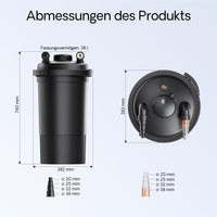 CPF-500 Filtro a pressione con UVC 18 W e chiarificatore per laghetti fino a 30.000l d’acqua