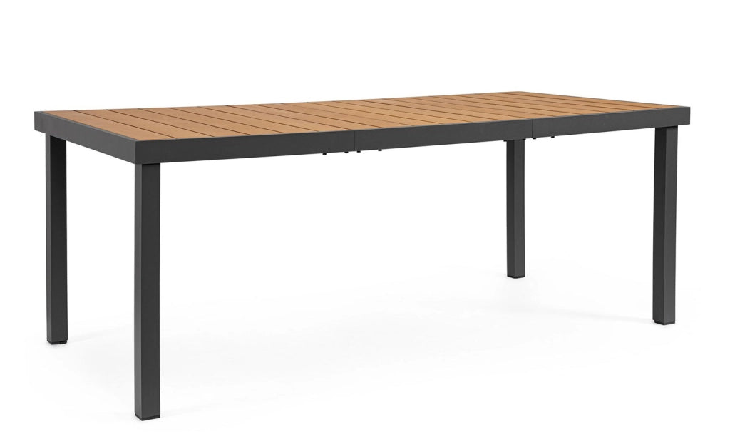 Tavolo da Esterno 190x90x75h cm in Alluminio e Polywood Niagara Naturale e Antracite