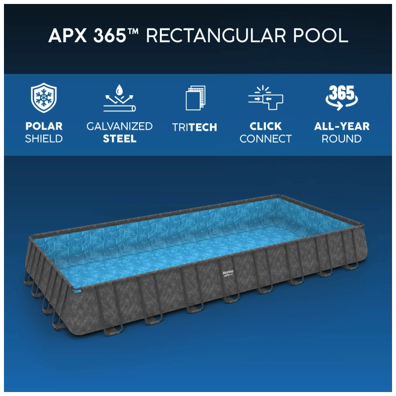 Piscina fuori terra rettangolare con filtro a sabbia Polysphere e scaletta, 956x488x132 cm telo copertura incluso - Bestway