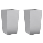 2 pz Fioriere | Cassetta per fiori | Vaso da Giardino 45x45x75 cm in Acciaio Zincato