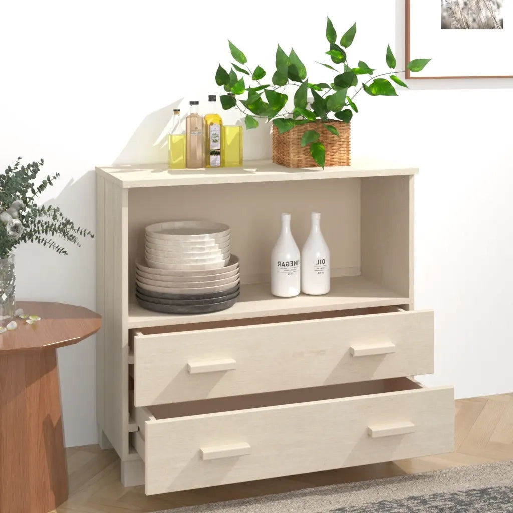 Credenza HAMAR ambra 85x35x80 cm in Legno Massello di Pino 340496