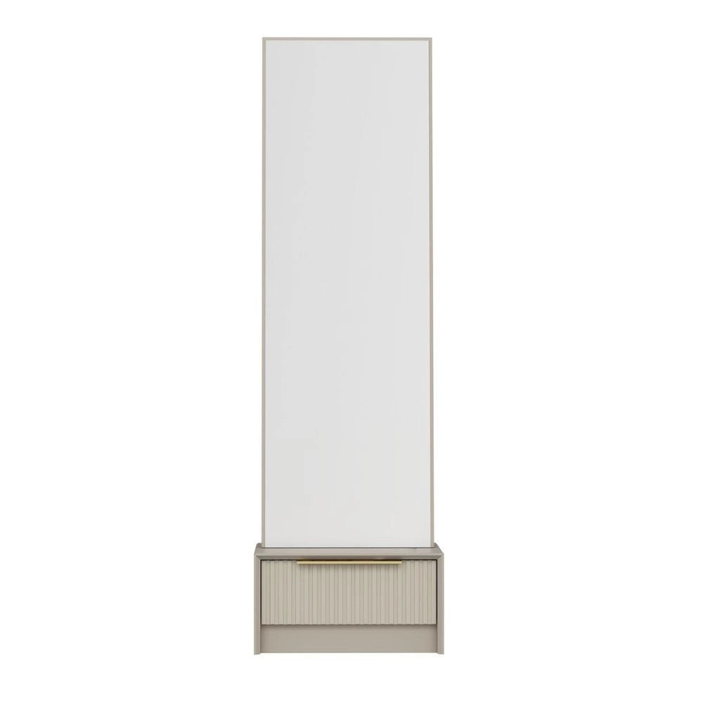 Specchio Kale con base cassetto cashmere 54x45x178H