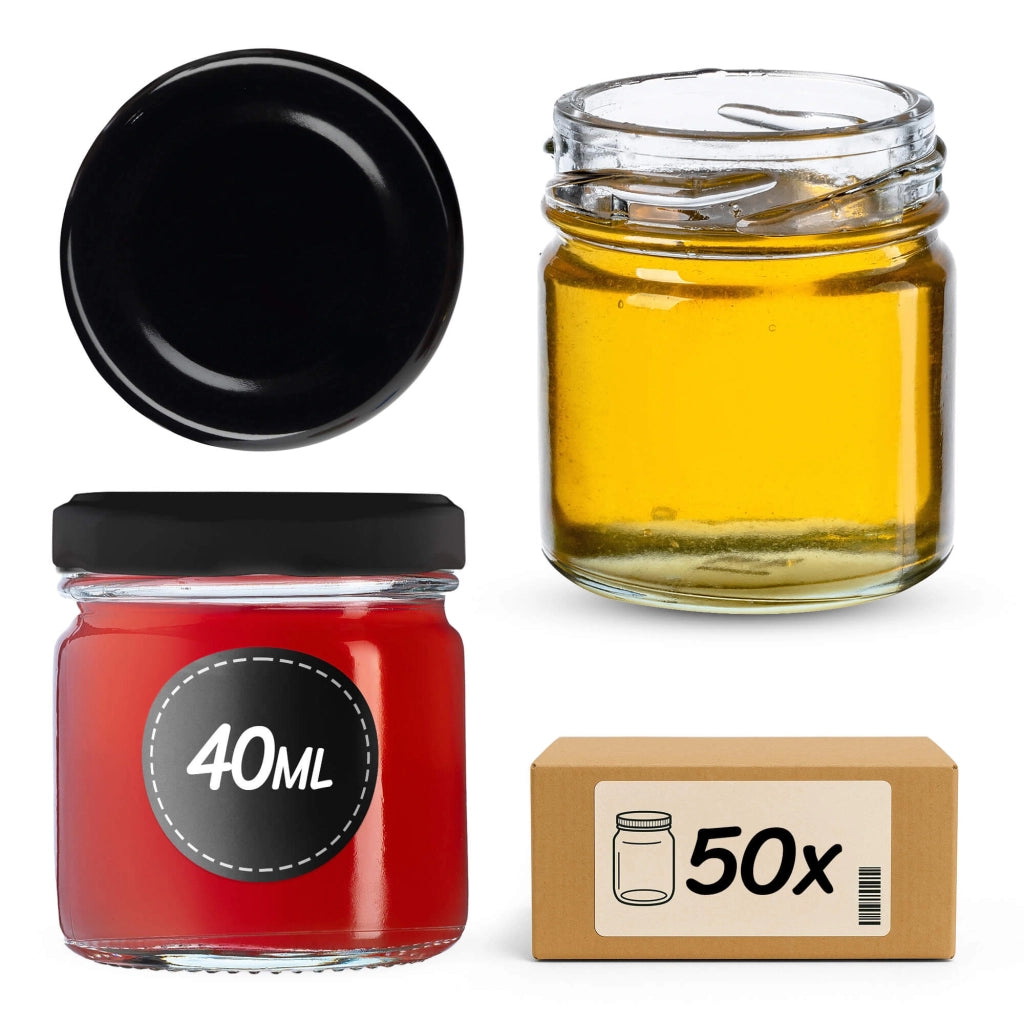 KADAX 50 barattoli di vetro da 40 ml per regalo di miele e spezie + tappi