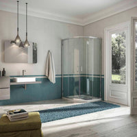 Box Doccia Semicircolare 70x90 cm 2 Ante Scorrevoli in Cristallo Trasparente 6mm H185 Fosterberg Vejle