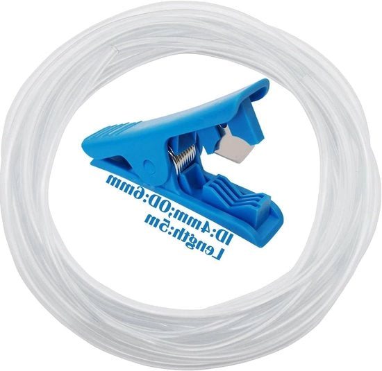 Slang PVC trasparente 4 mm ID x 6 mm OD 5 m - Flessibile con taglieracavo singolo