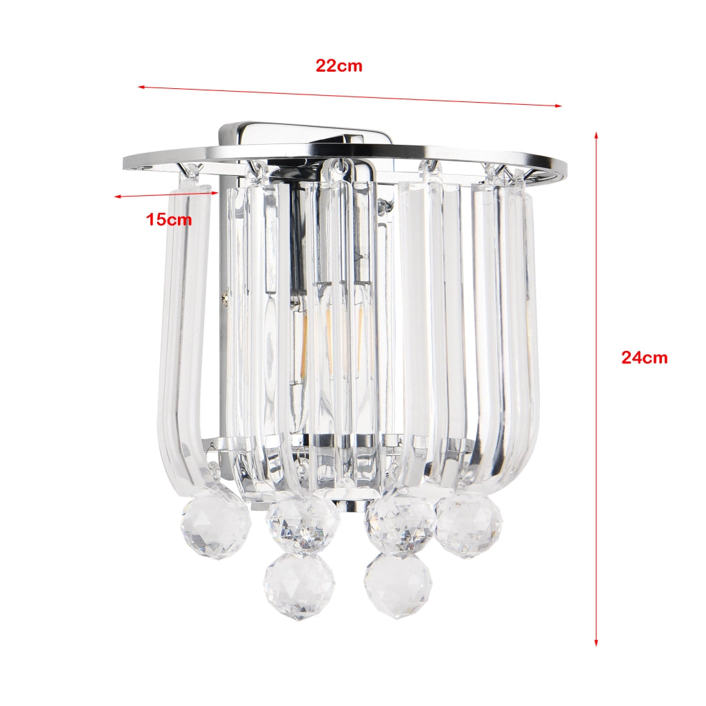 Set di 2 Lampade da Parete Alnwick con Sfere di Cristalli Artificiali - Color Cromo lux.pro