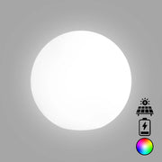 Lampada sfera di design Ø70 in polimero luce multicolor con bateria e solare per interno ed esterno - Made in Italy - Monacis