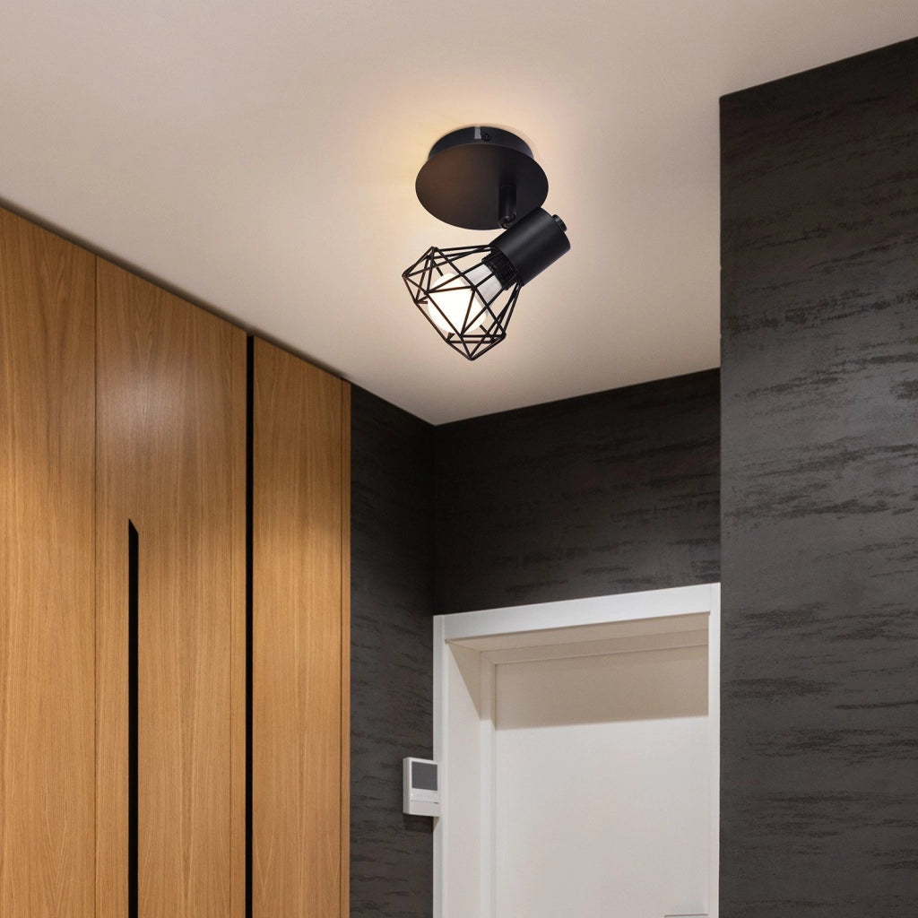 ZMH Plafoniera Vintage Faretto da soffitto Faretto da parete E14 orientabile 350° Retro