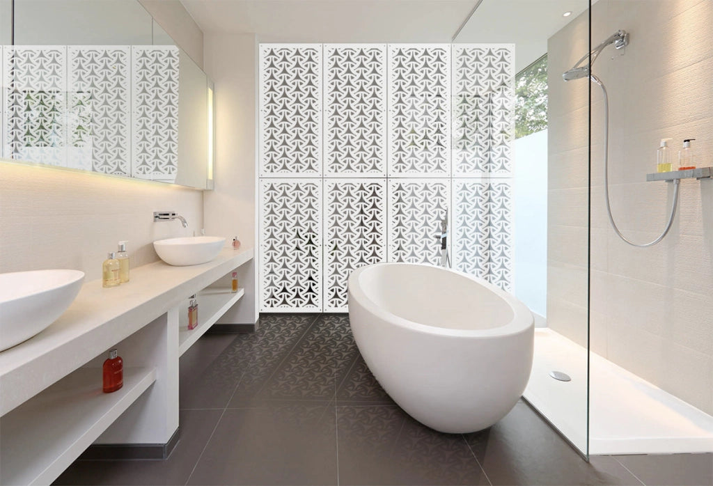 WEAVING - Pannello in PVC traforato - Parasole Misura: 73x148 cm, Colore: bianco