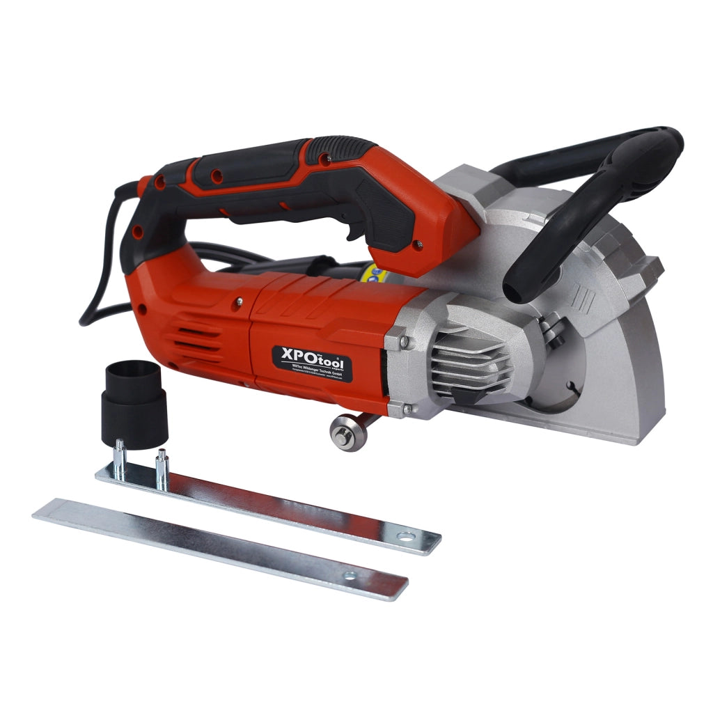 Scanalatrice a fresa per muro 1350W con 2 dischi Ø125mm con adattatore per aspirapolvere
