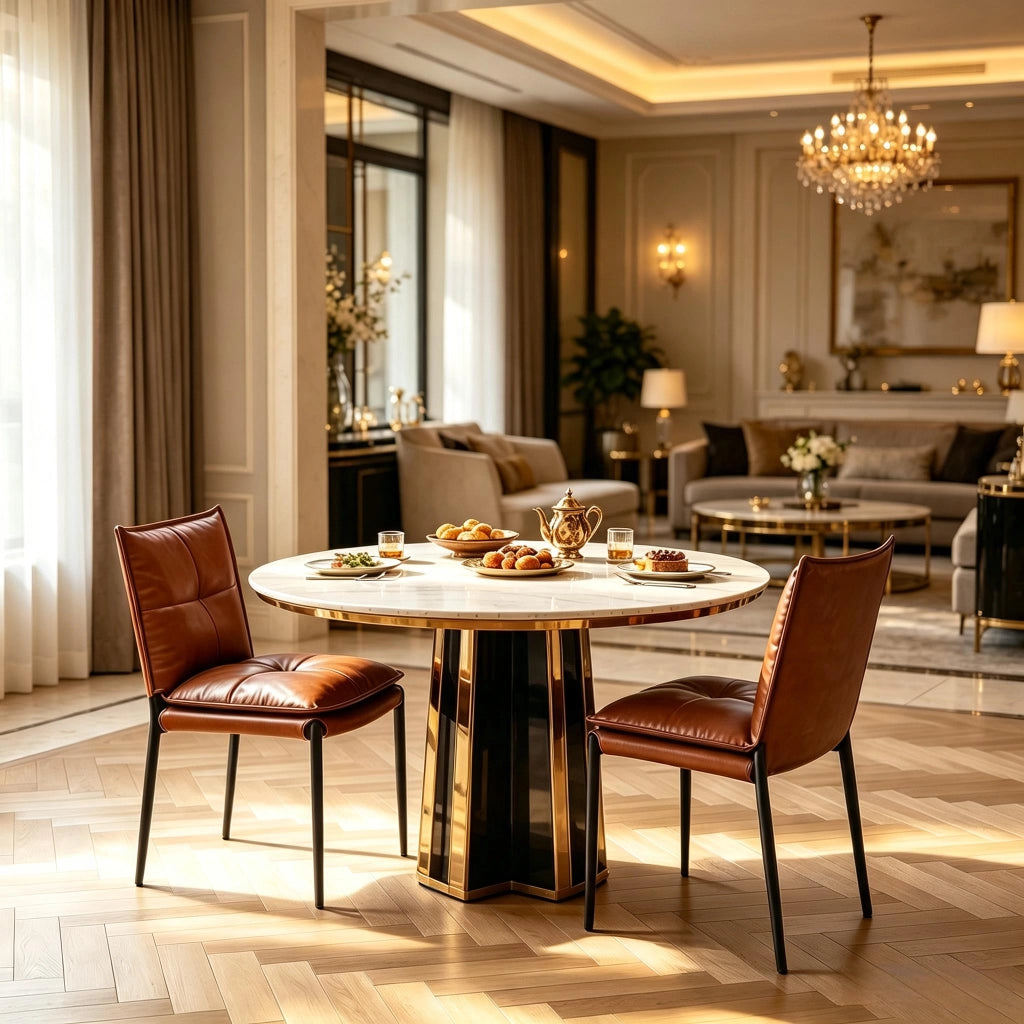 SEDIA da pranzo imbottita 48x55x87 cm nero/marrone Set da 2 pezzi