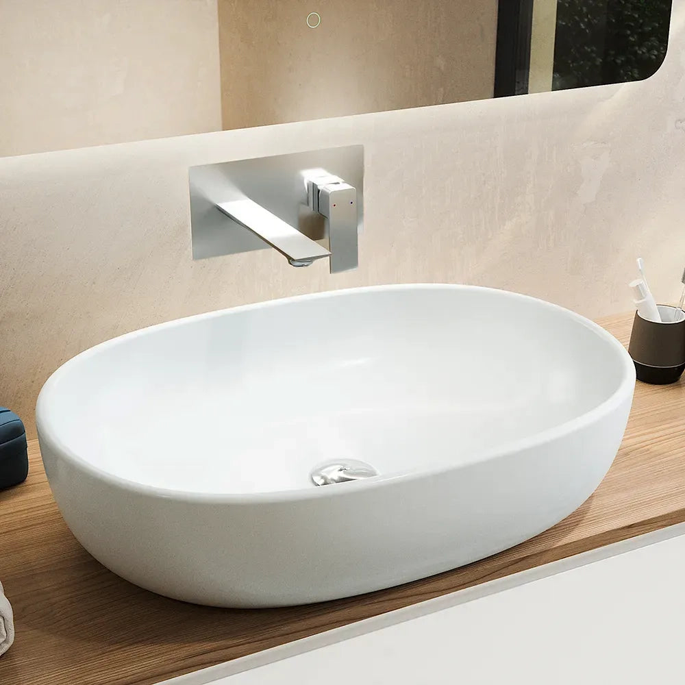 Coppia miscelatori lavabo ad incasso bidet senza scarico cromato | Ingrid