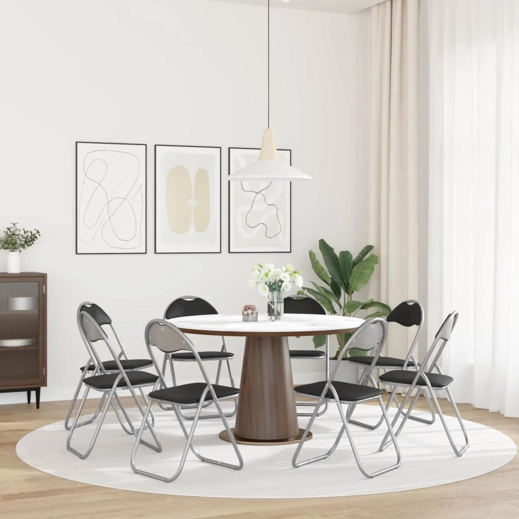 Sedia pieghevole 8 pcs Nero e Grigio 48 x 43,5 x 81 cm 42029049
