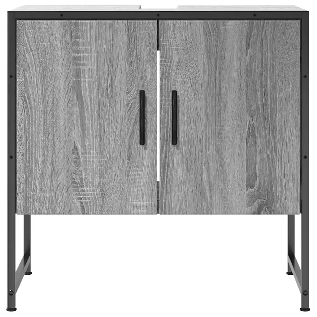 Mobile Lavabo Bagno Grigio Sonoma 60x33x60 cm Legno Multistrato 842459
