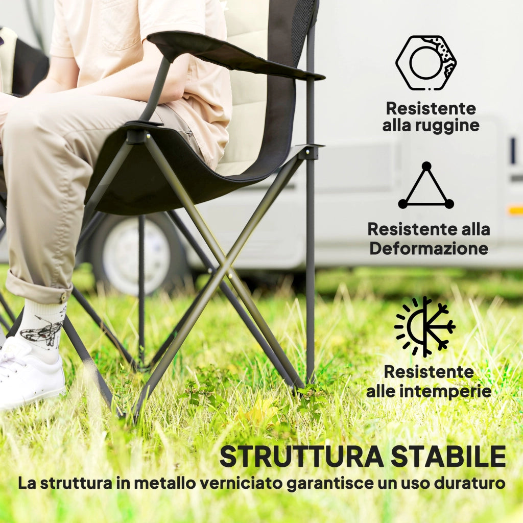Sedia da pranzo pieghevole ¨C zephmum ¨C crema, tessuto, metallo