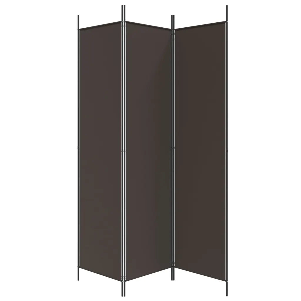 Divisorio a 3 Pannelli Marrone 150x200 cm in Tessuto 350179