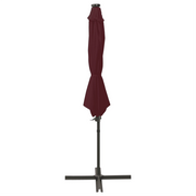 Ombrellone a Sbalzo con Palo e Luci a LED-Ombrello da giardino Bordeaux 300 cm 381812