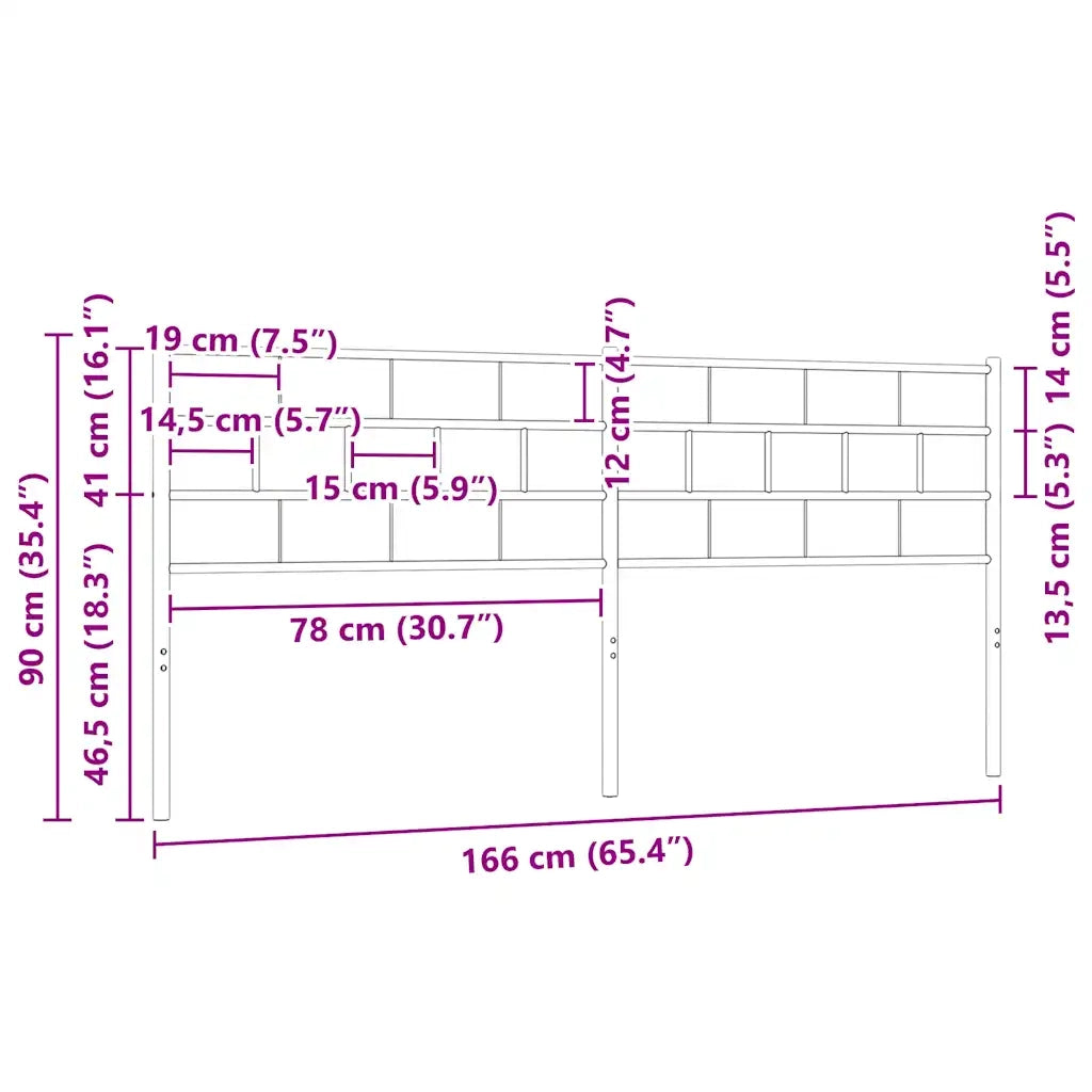 Testiera di Ricambio in Metallo Bianco 160 cm 355743